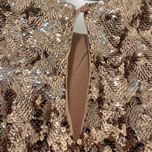 Anthropologie Maeve rose gold Sequin midi dress - Picture 4 of 5